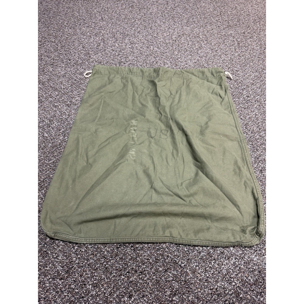 US Army Vietnam Era Drawstring Barrack Bag Vintage Military OG 107 Olive Laundry